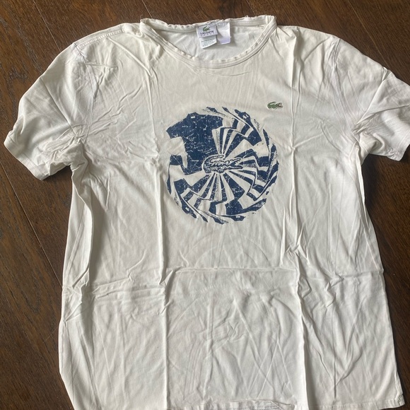 Lacoste White Graphic Men's Shirt - Picture 1 of 3